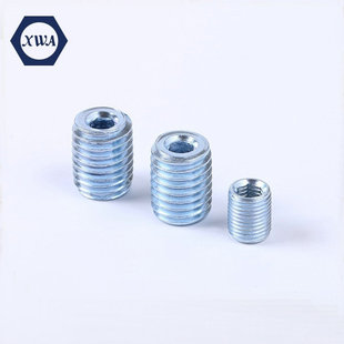 供应内外牙螺母 内外螺纹螺帽 压花加长六角螺母柱